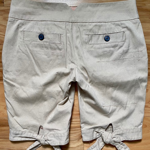 Trovata Pleated Bermuda Shorts with Back Hem Ties - Picture 2 of 4